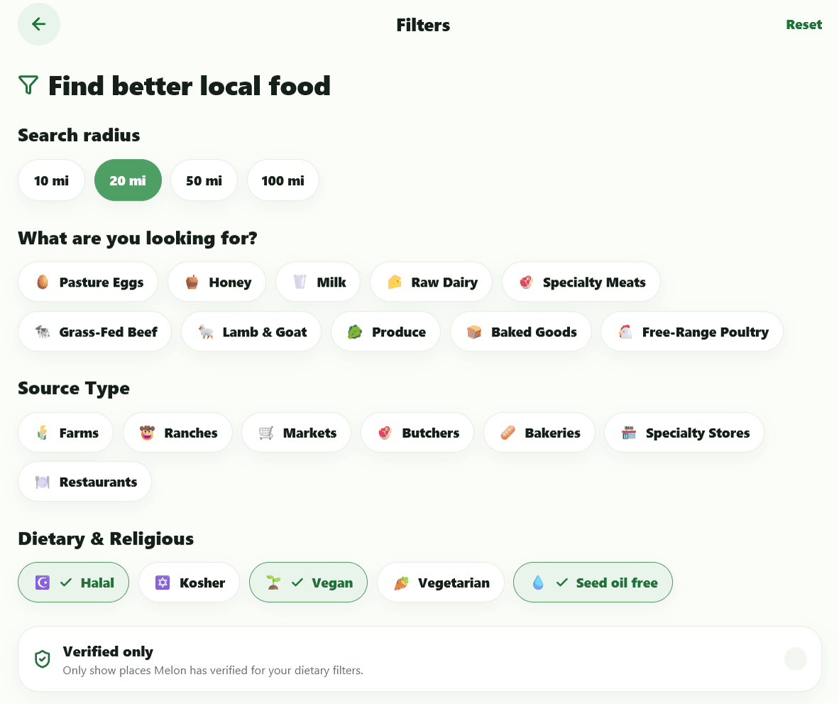Melon Local Sources filters
