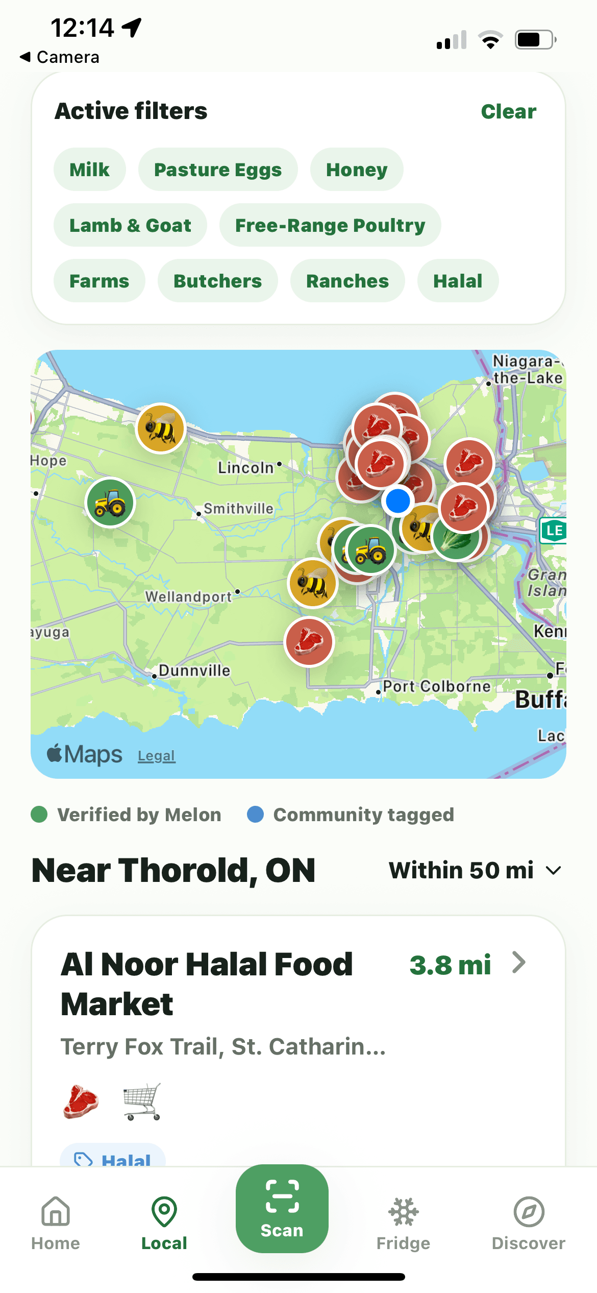 Melon Local Sources map results