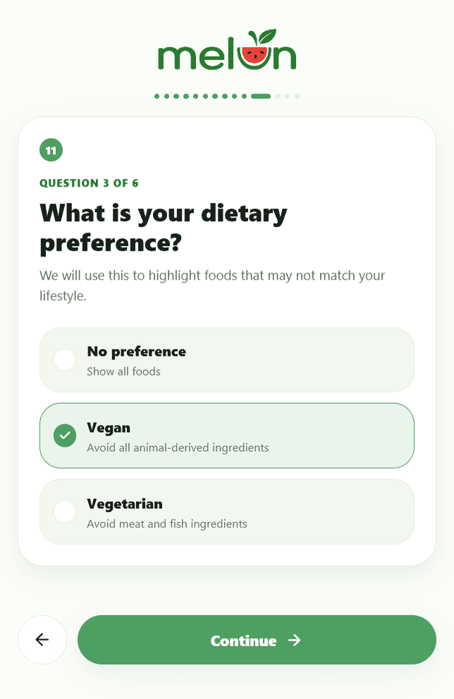 Dietary preference